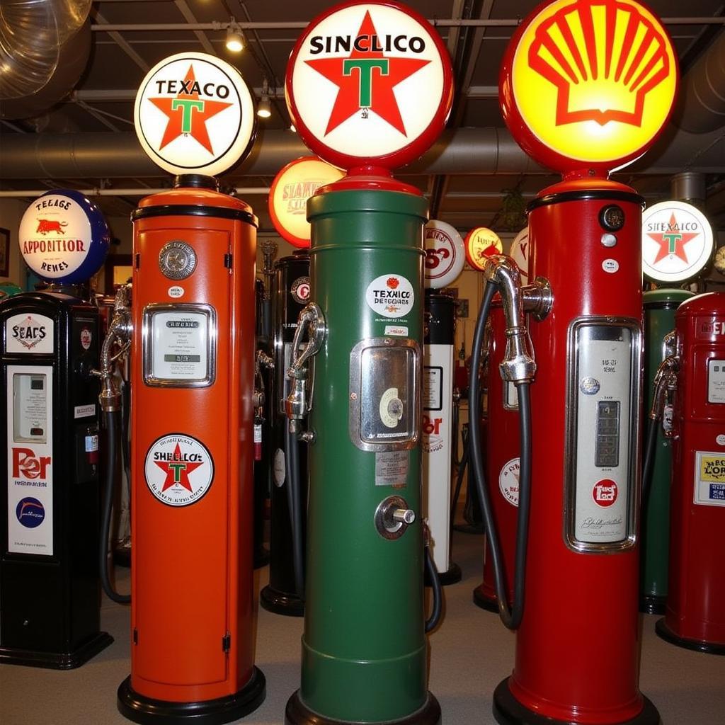 Antique Gas Pump Globes from Various Brands