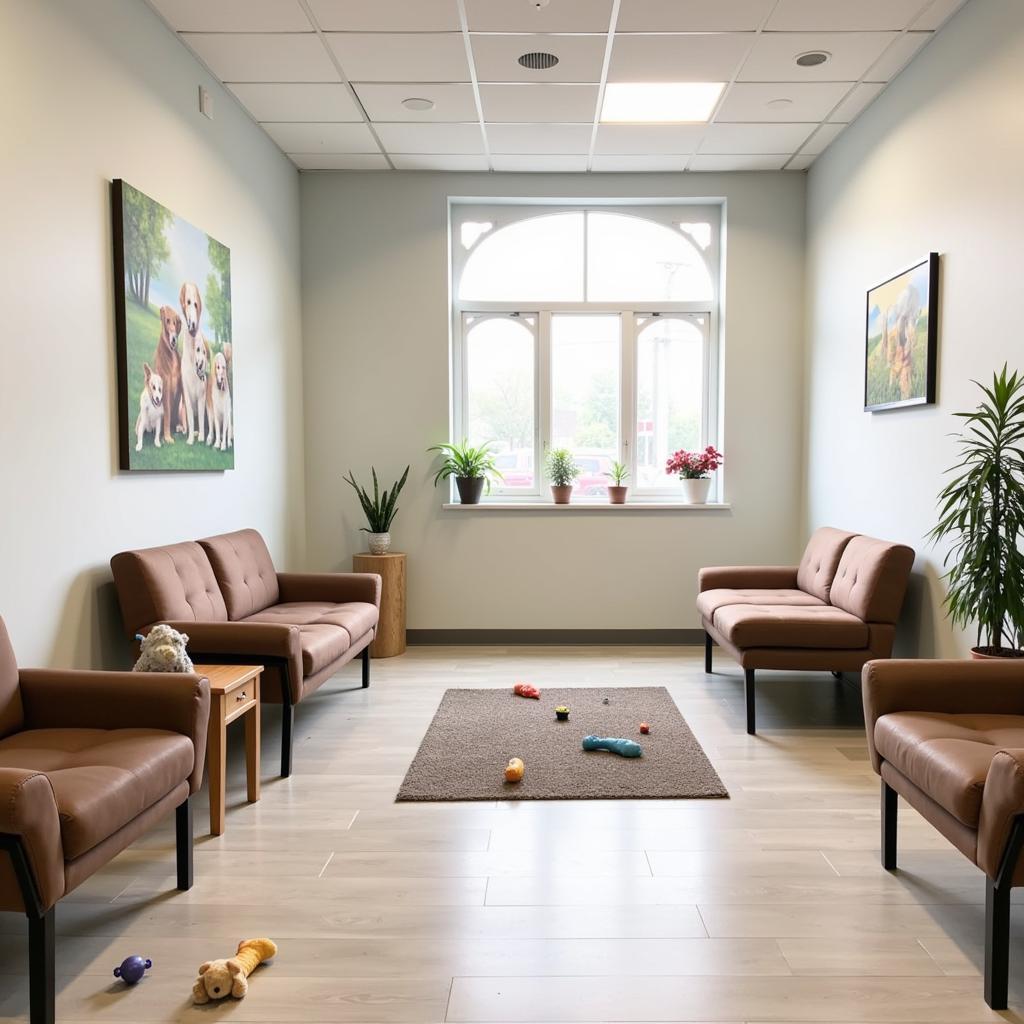 Calming Waiting Area in a Veterinary Clinic