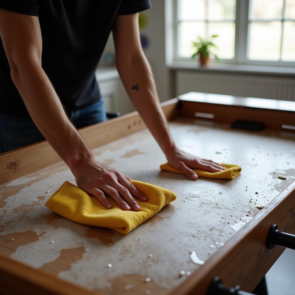 Cleaning a Foosball Table Cover