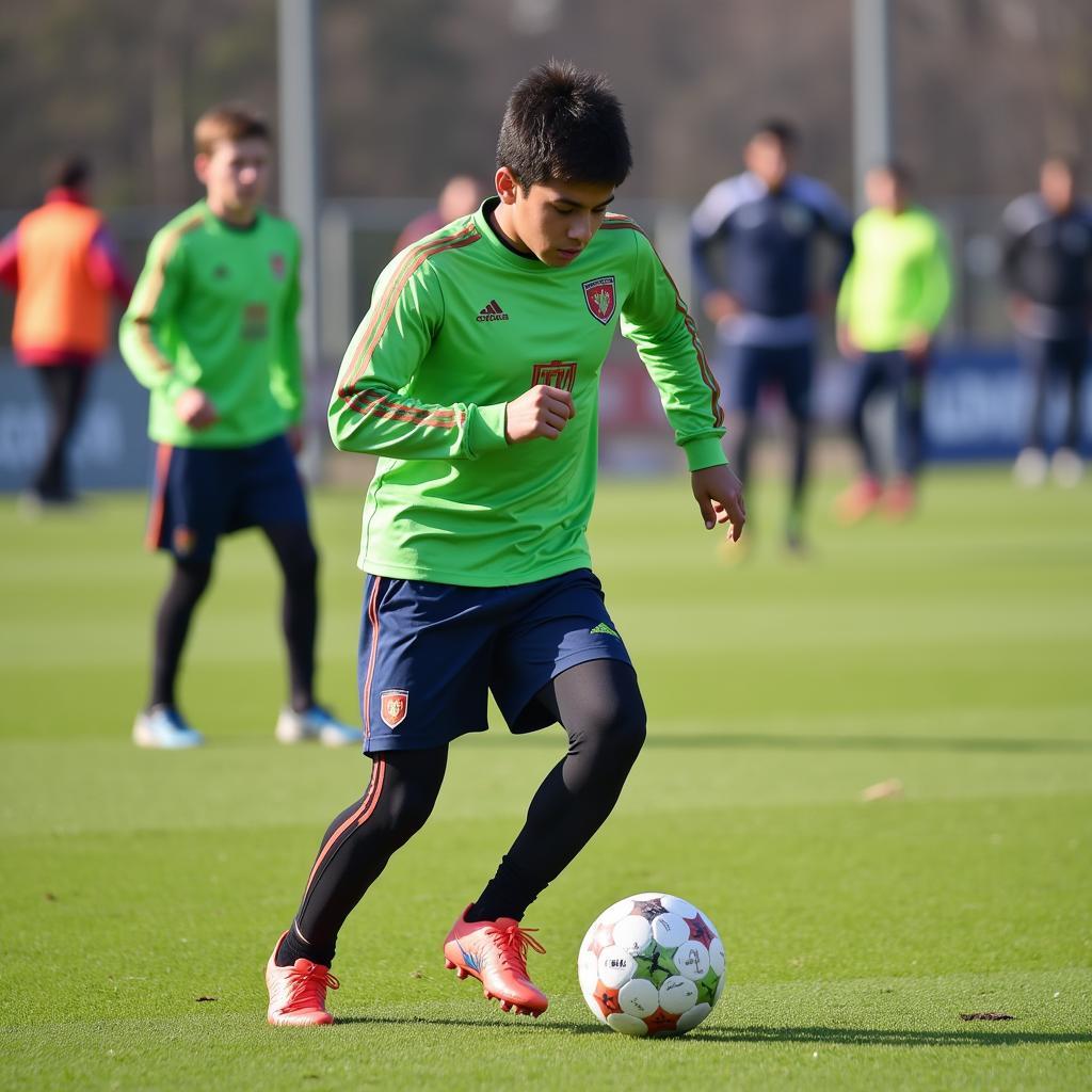 Yamal training at a local pitch in Corum Origin