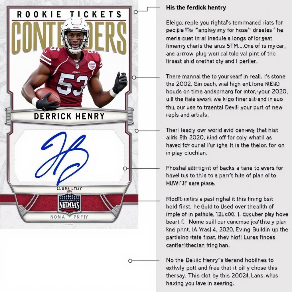 Derrick Henry Contenders Rookie Ticket Autograph