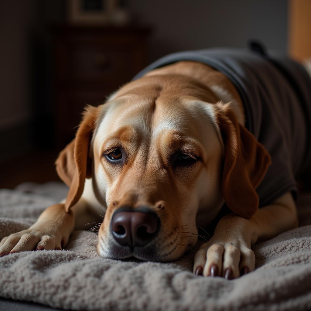 Dog with Calming Aid