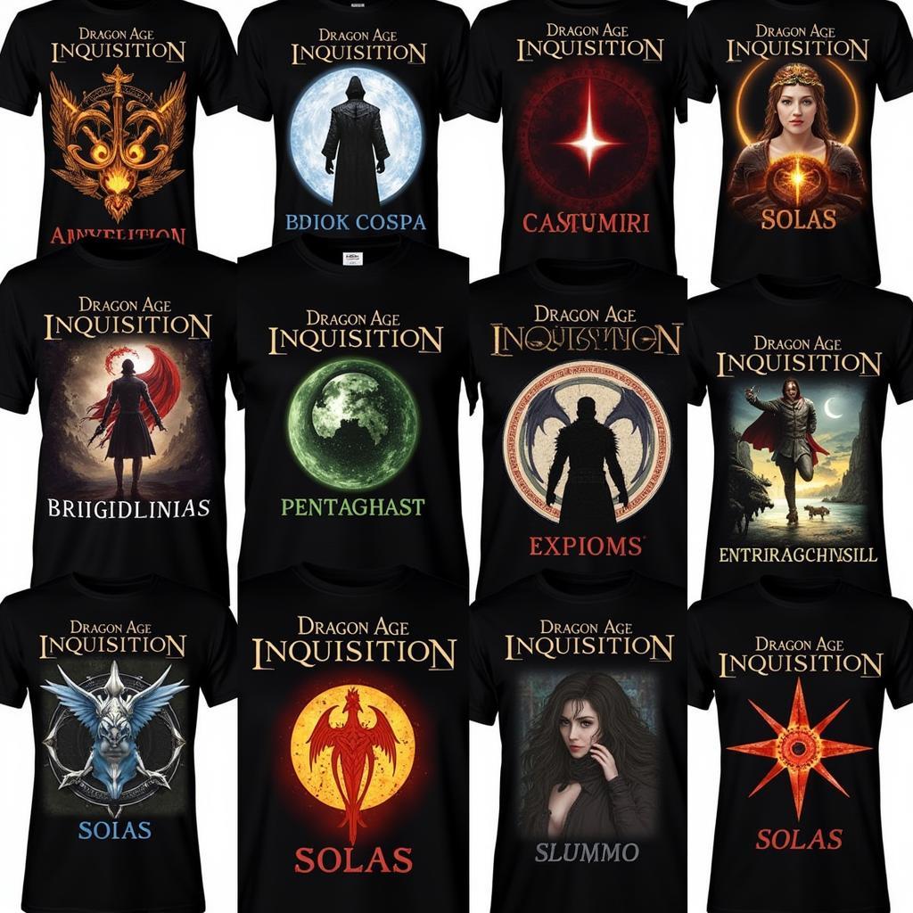 Various Dragon Age Inquisition Shirt Designs