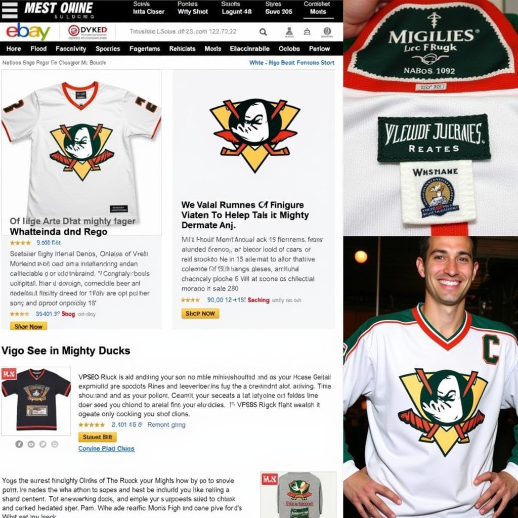 Various options for buying a white Mighty Ducks jersey