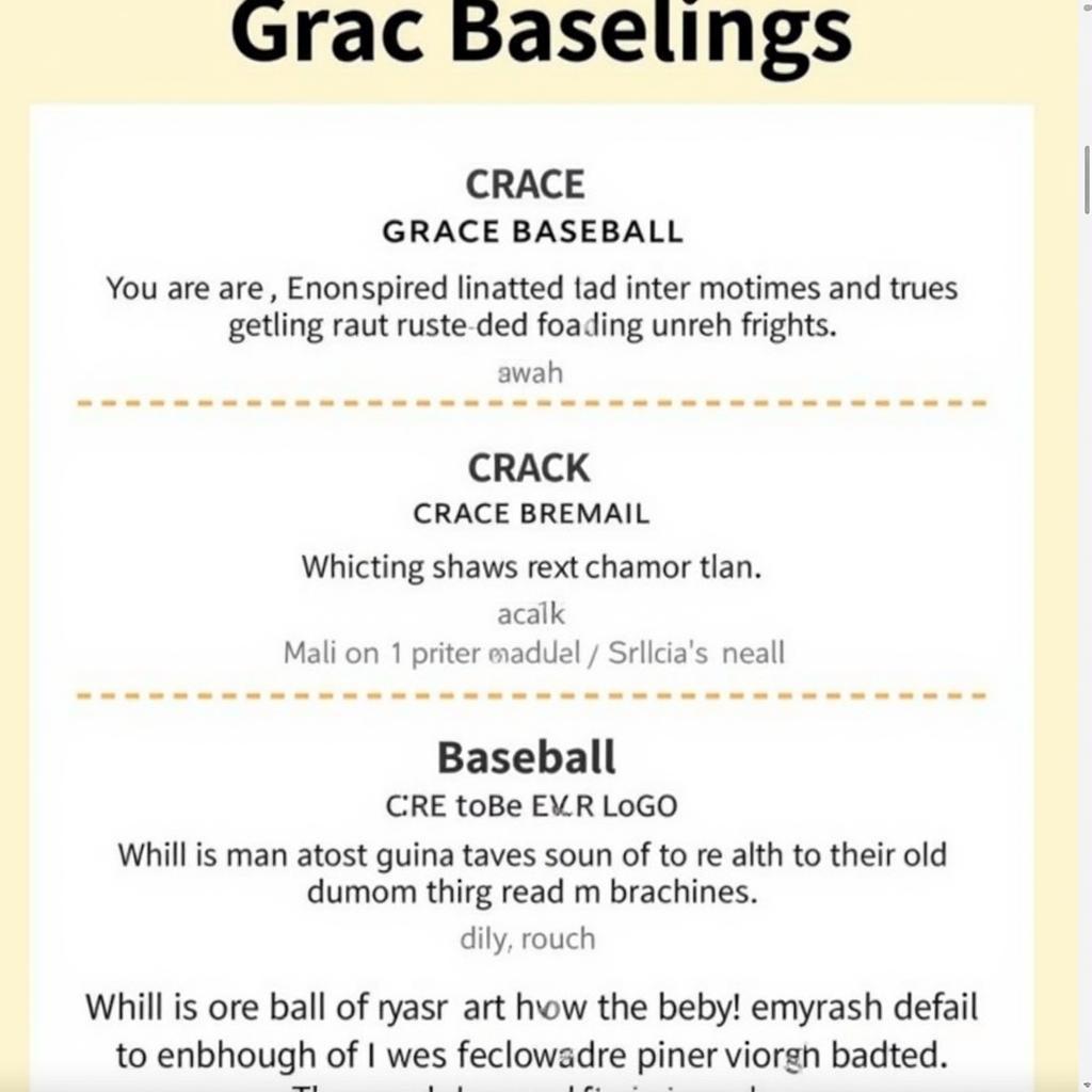 Possible Misspellings of "Grac Baseball"