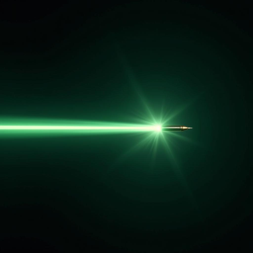 Green Tracer Bullet in Flight