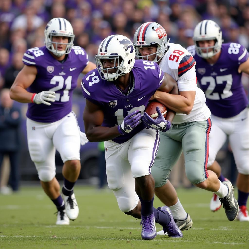 Kansas State defensive line tackles UVA running back