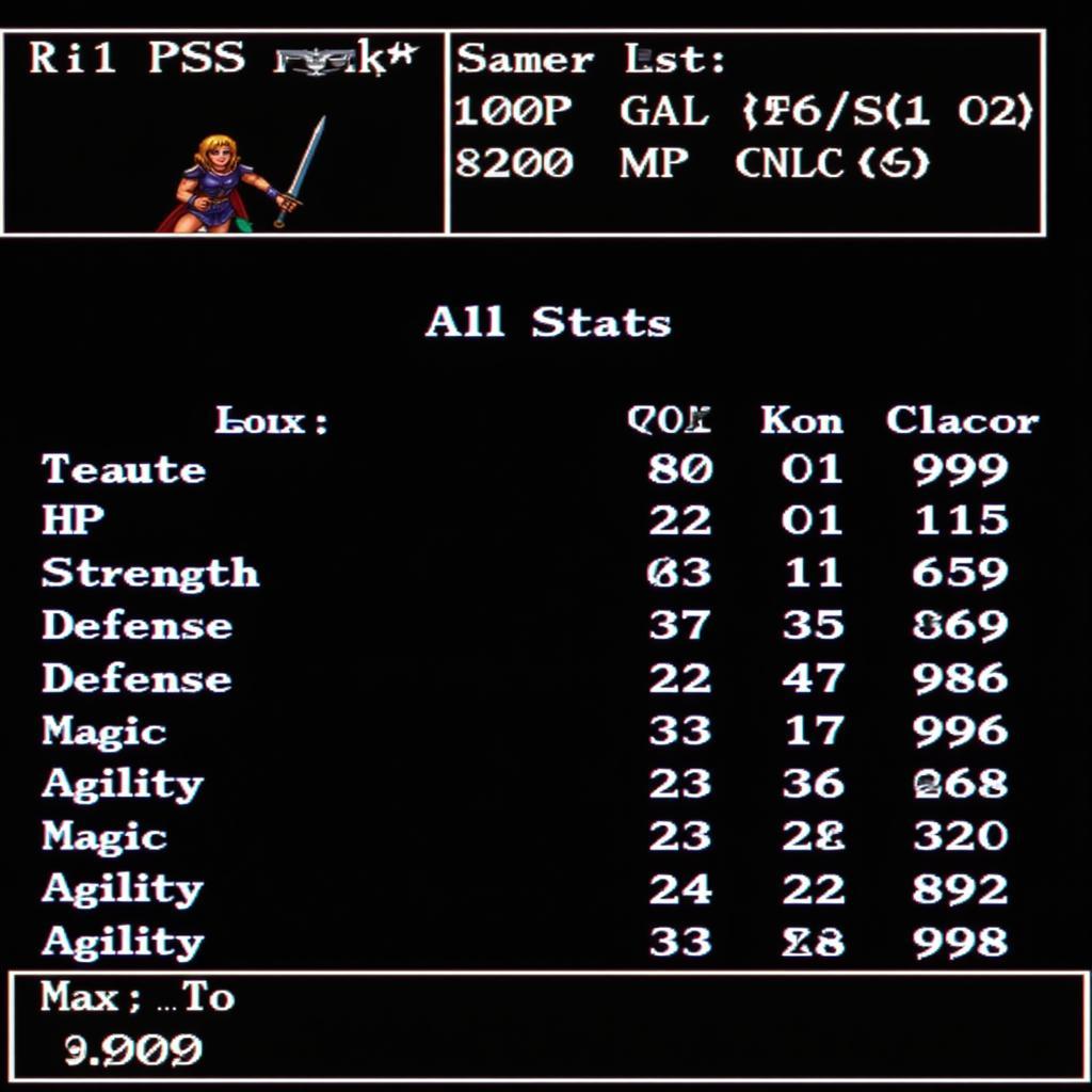 Legend of Dragoon Character with Maxed Stats