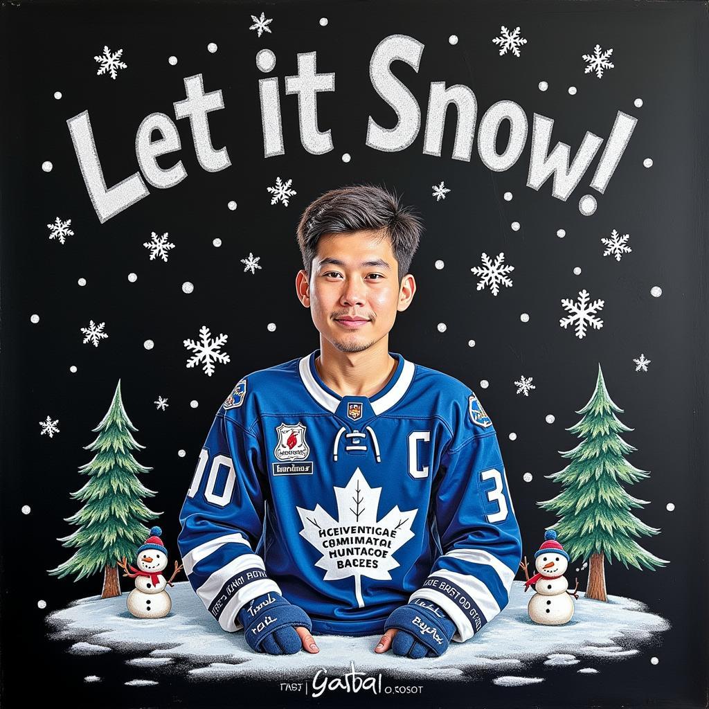 Let It Snow Chalkboard Design Featuring Yamal