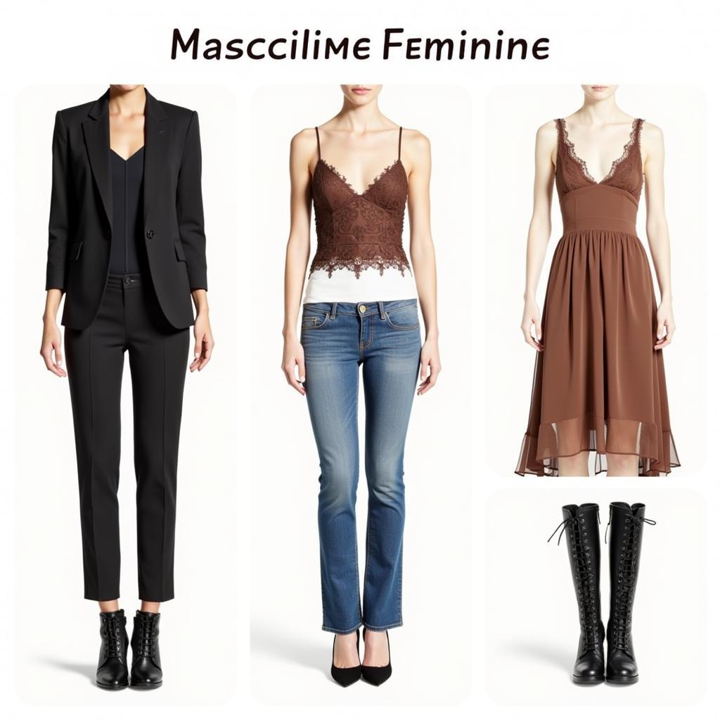 Different styles of masculine feminine clothing