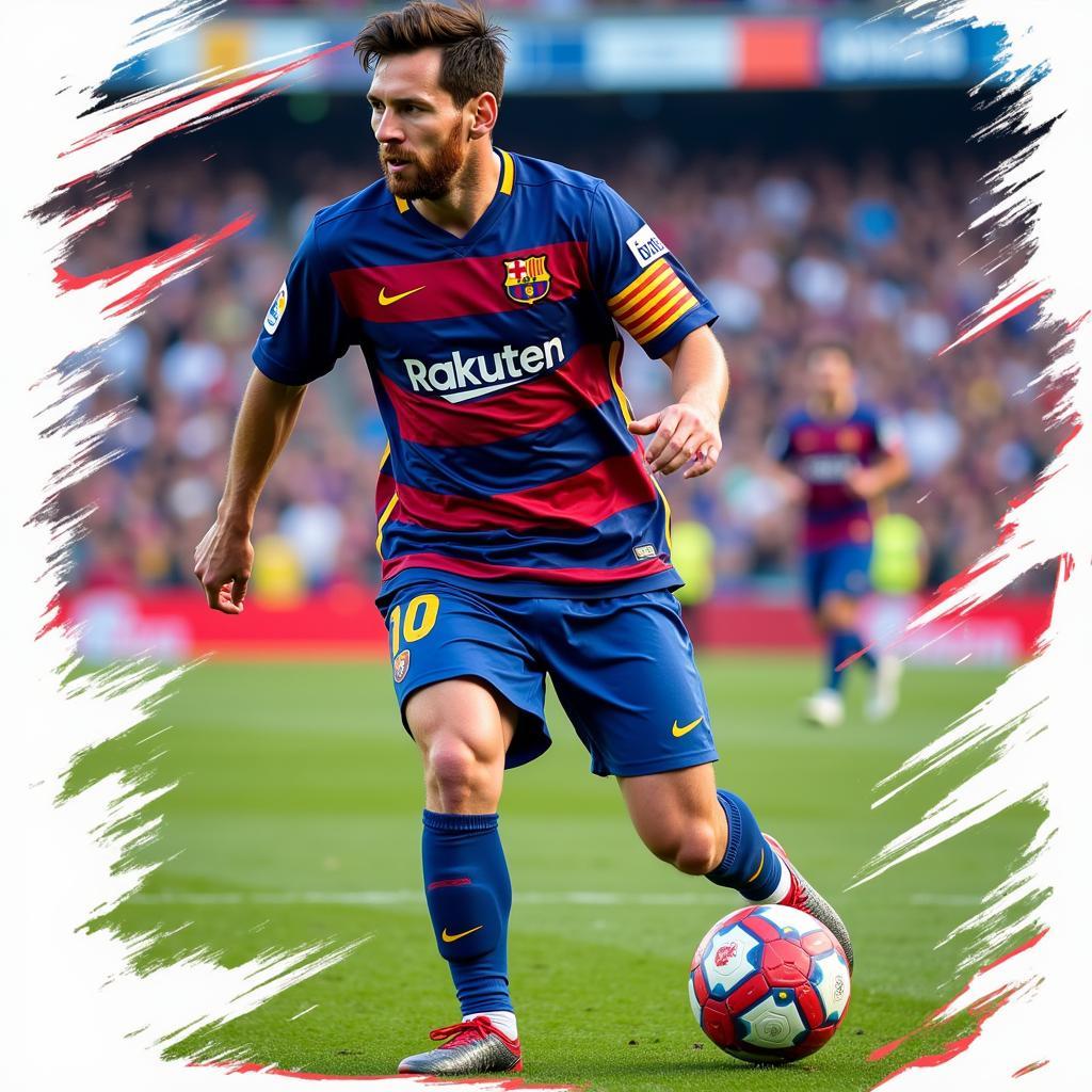 Messi Dribbling Artwork