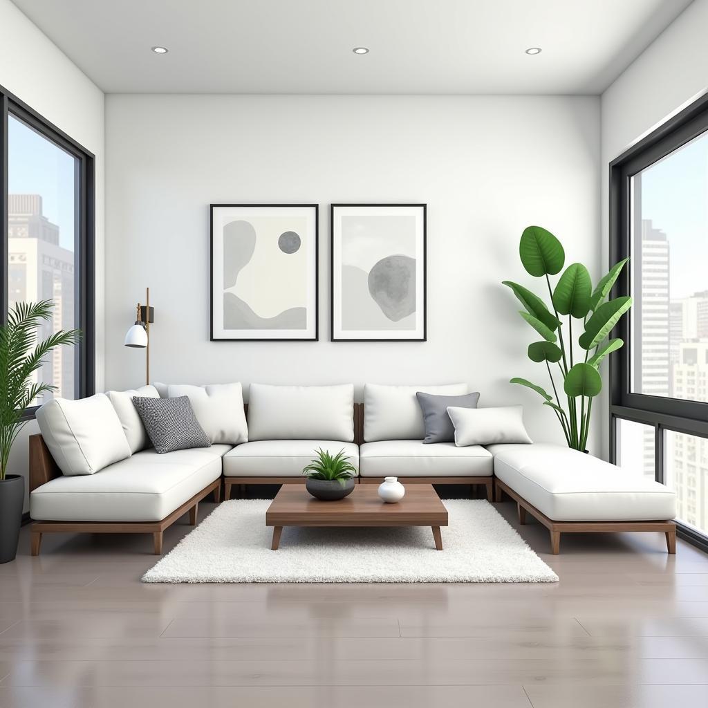 Modern Minimalist Sims 4 Living Room Design