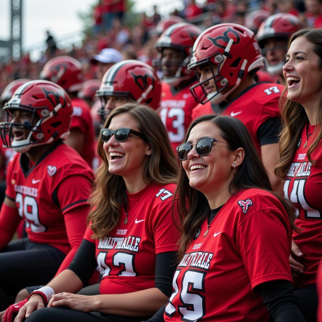 NIU Football Fans Wearing Uniforms