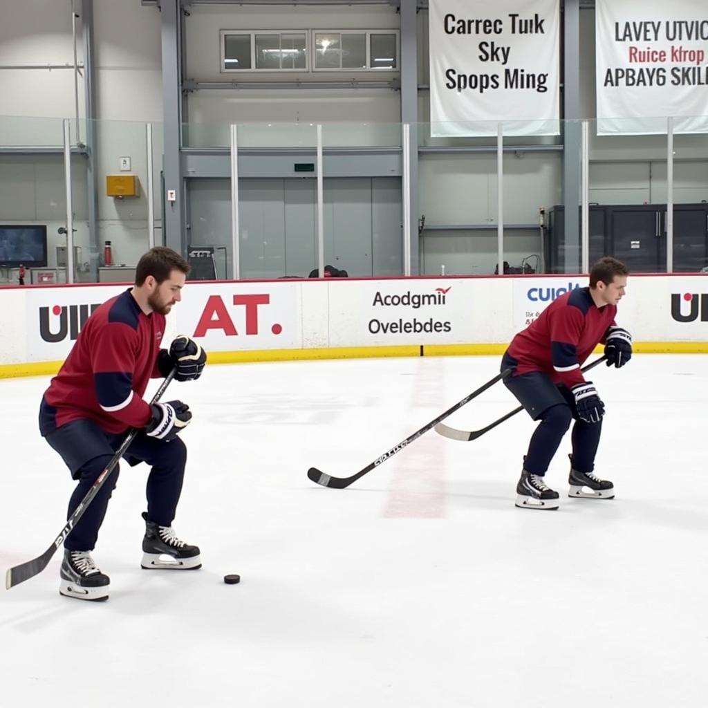 Hockey Player Performing Off-Ice Training to Improve Skate and Shoot