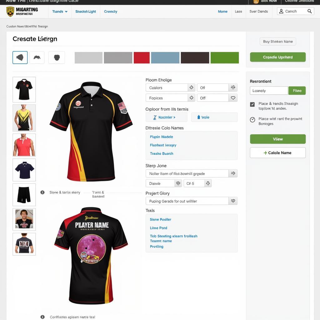 Online Bowling Jersey Design Tool