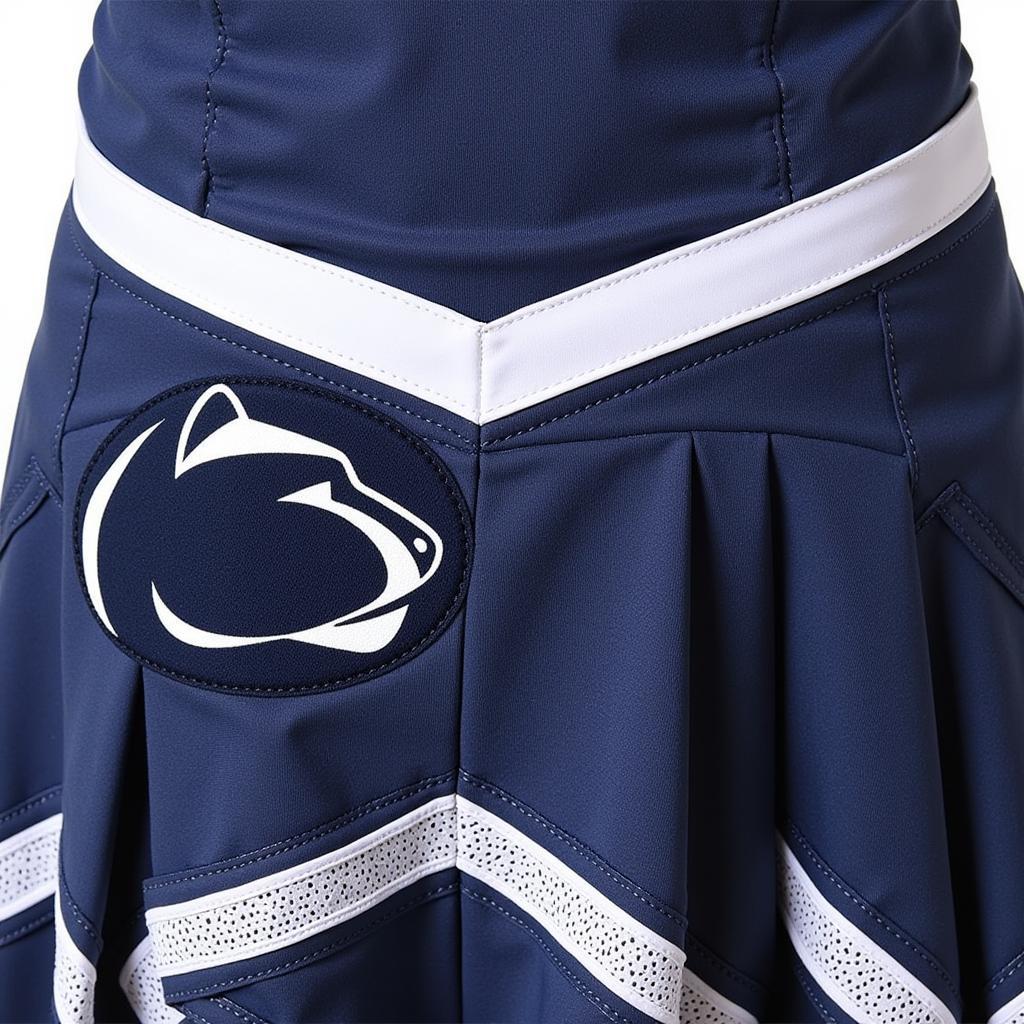 Detailed view of a Penn State Cheerleader Uniform