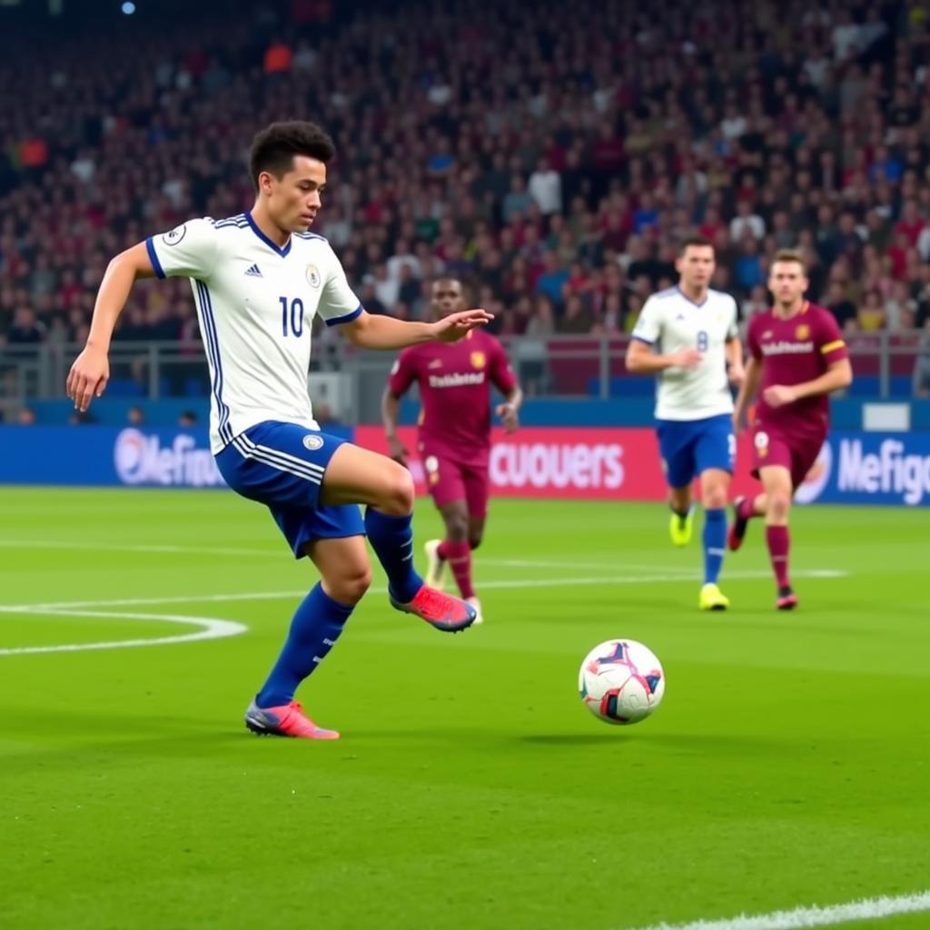 Phil Foden demonstrating his passing vision and accuracy in FIFA 23