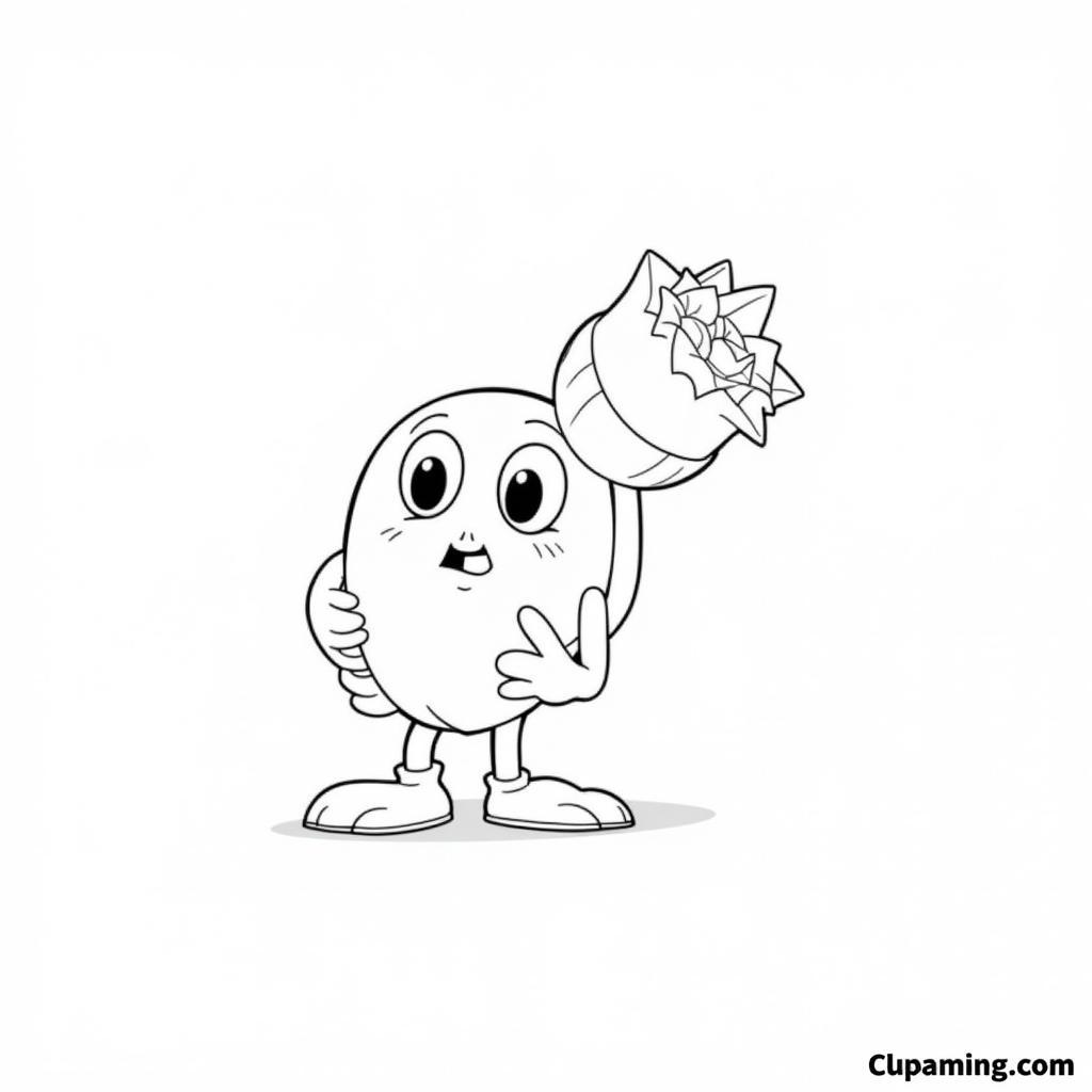 Plants vs. Zombies Coloring Page Featuring Peashooter