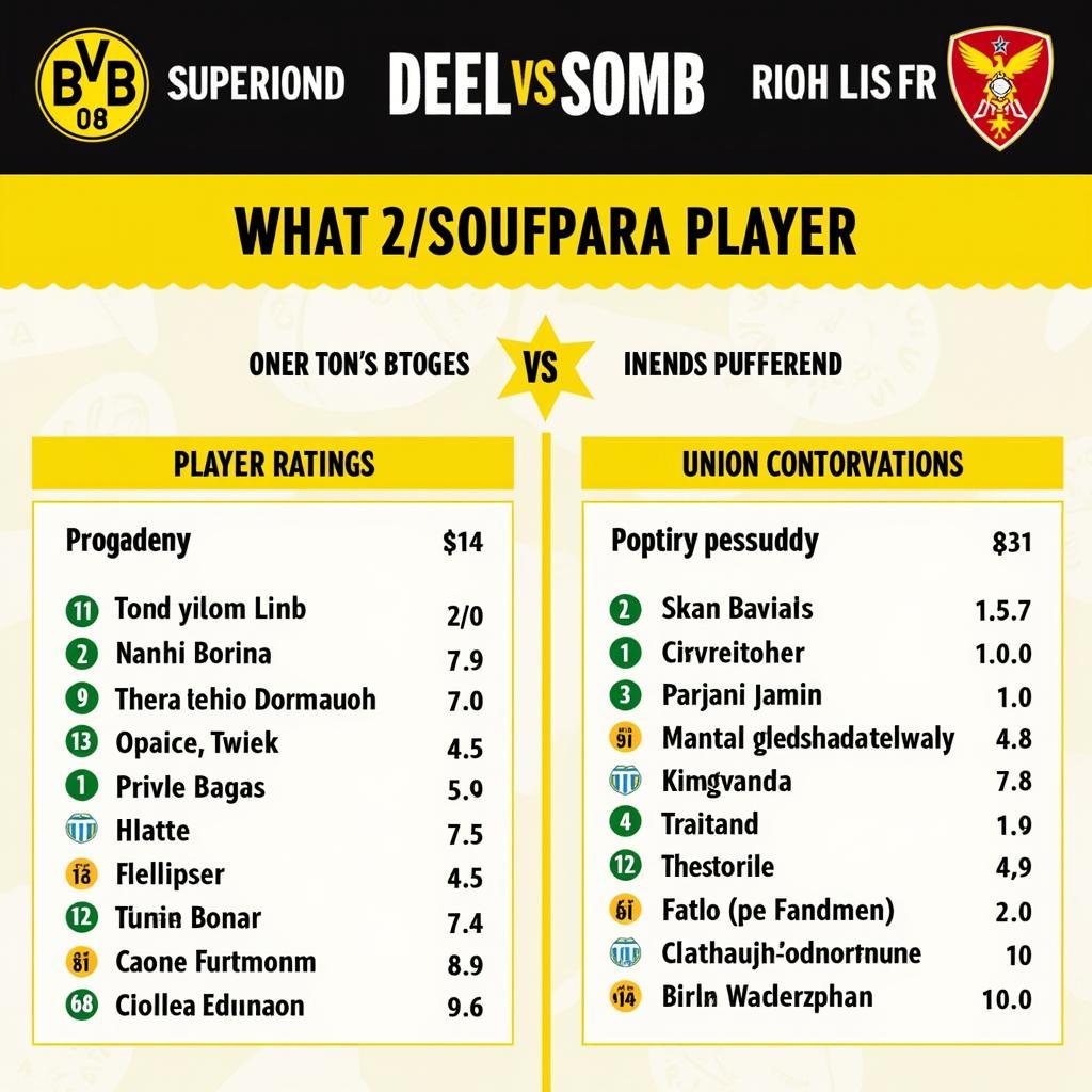 Player Ratings Analysis BVB vs Union