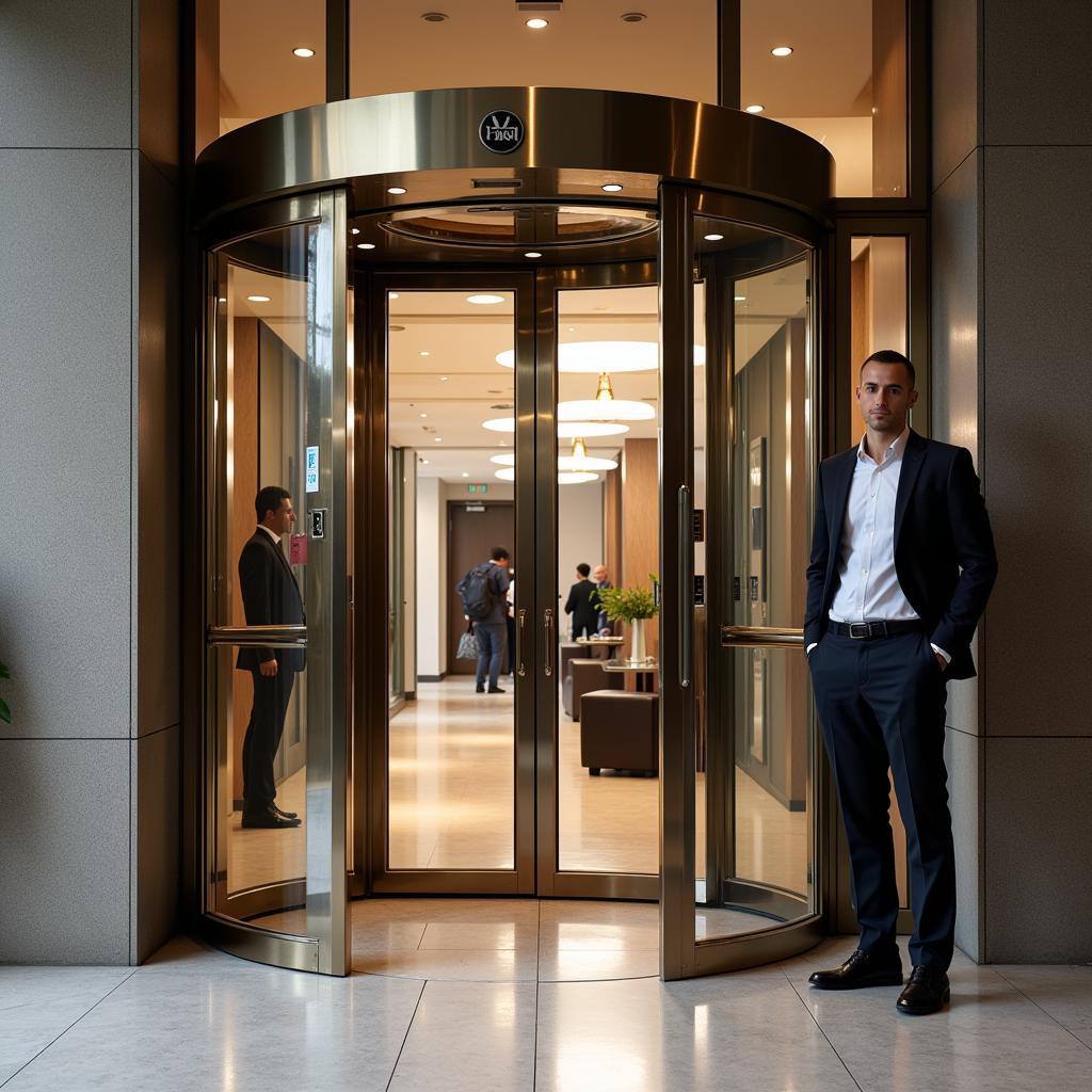 Revolving Bouncer Door at Hotel Entrance