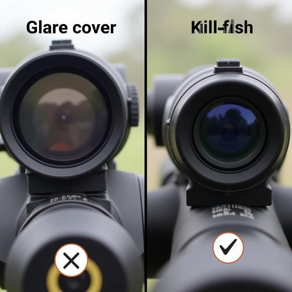 Comparison between scope glare cover and killflash