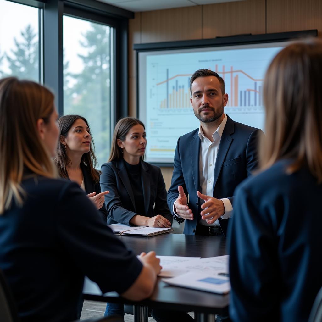 Security Manager Leading a Team Briefing