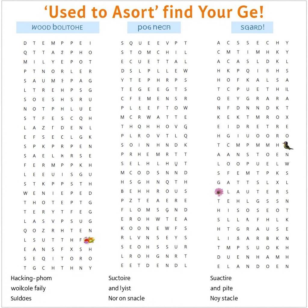 Examples of sports word search answer keys with highlighted words.