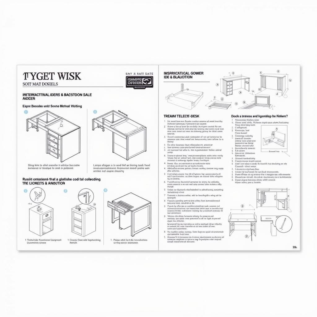 Detailed assembly instructions for a top bunk desk.