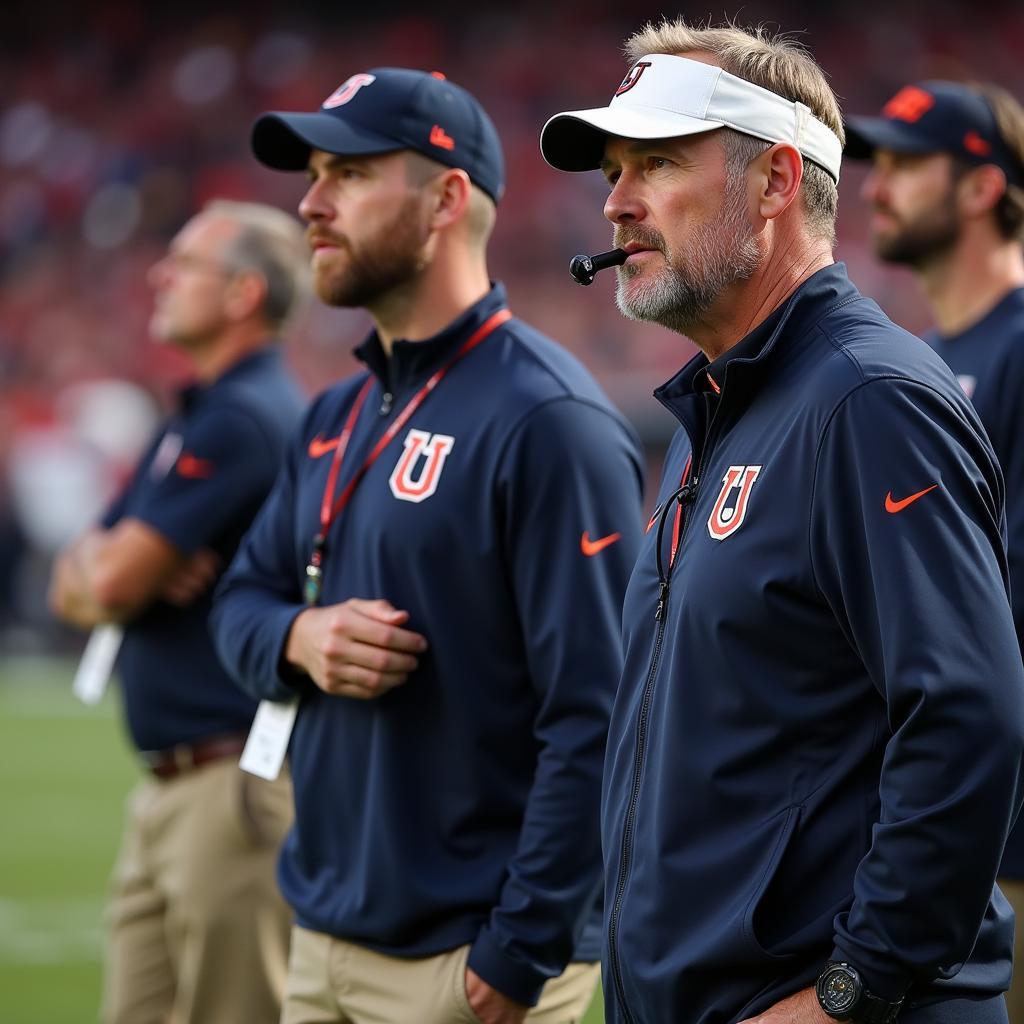 UVA and Kansas State coaches on the sideline during the game