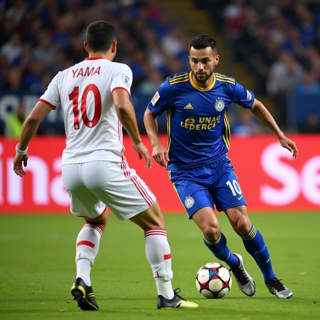 Yamal in action wearing the Al Nassr kit