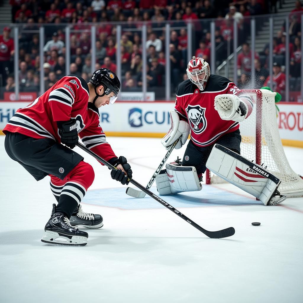 Yamal Blocks a Shot with His Defensive Stick