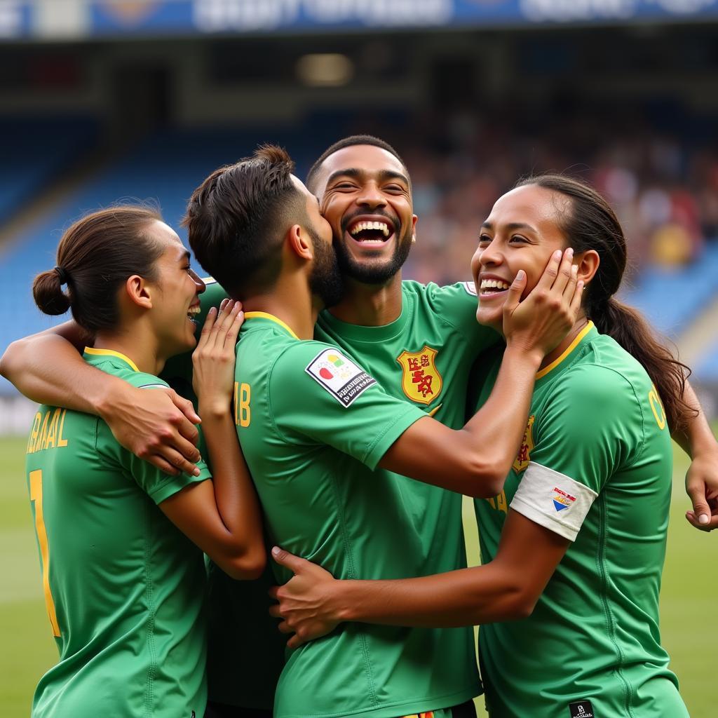 Yamal Celebrating Victory with Teammates