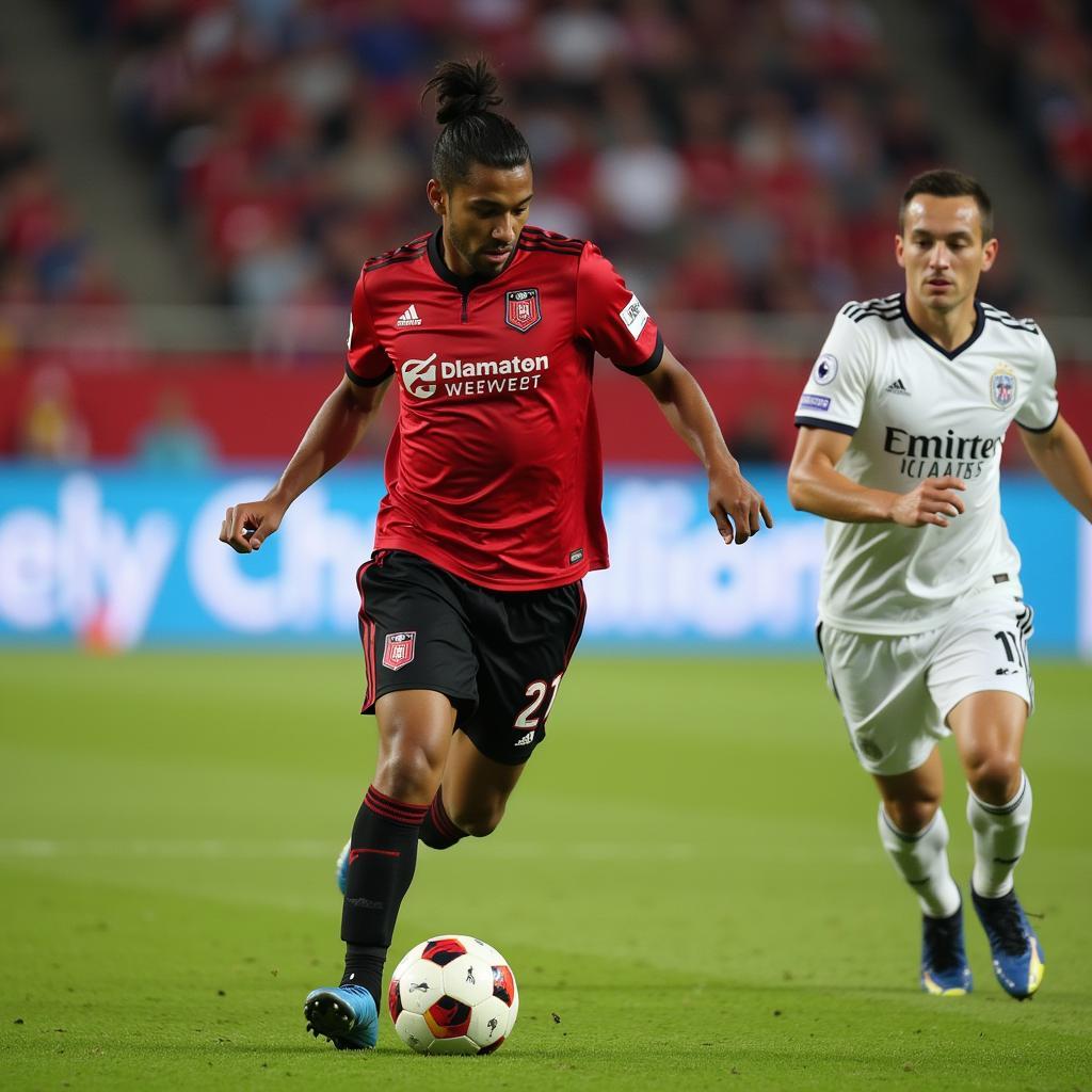 Yamal showcasing his exceptional dribbling skills during a match