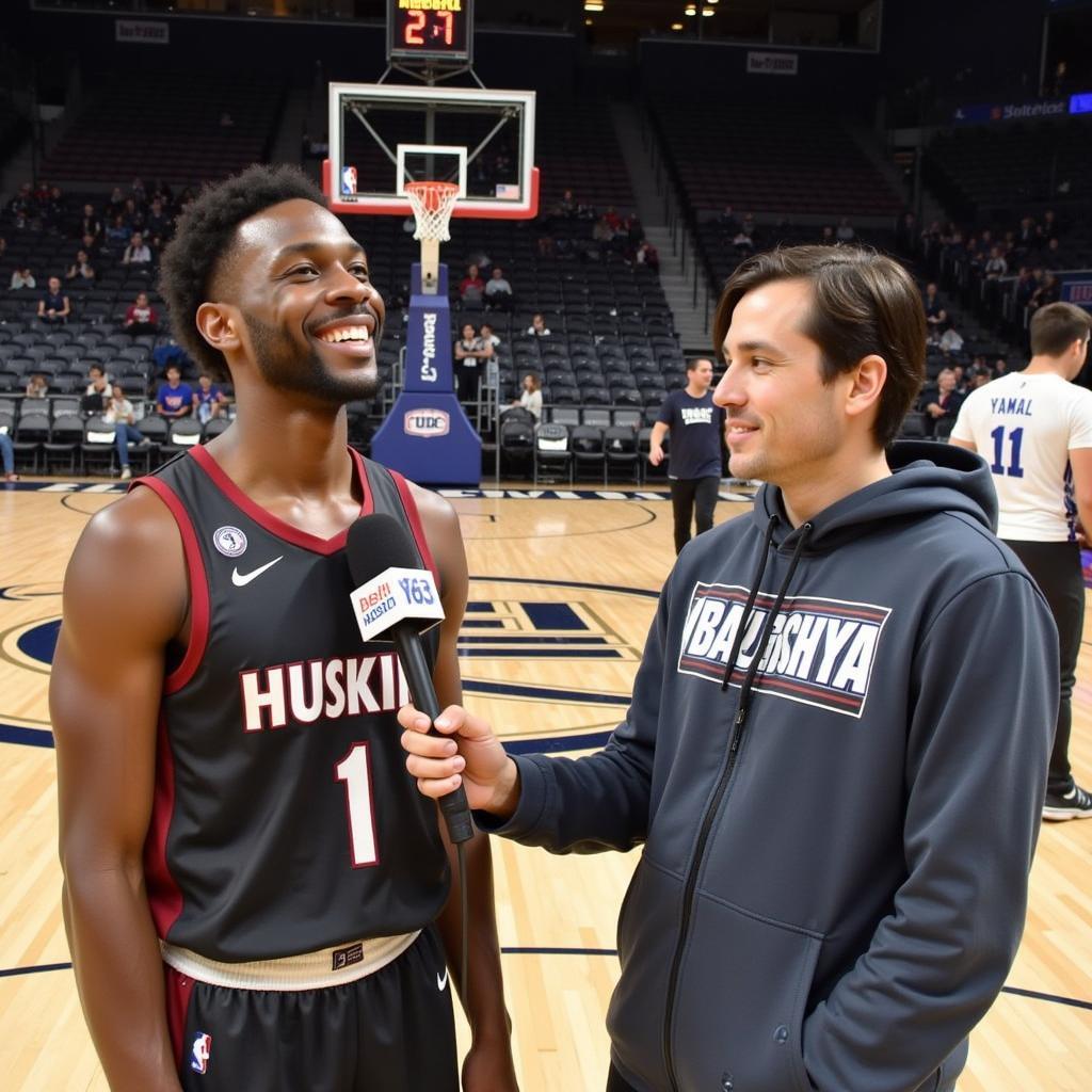 Yamal Interviewing a Belt Huskies Basketball Player