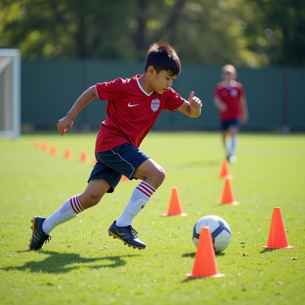 Yamal honing his skills during intense training drills