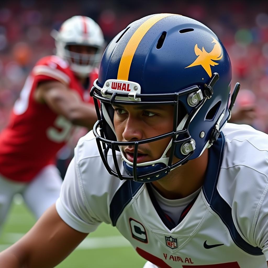 Yamal wearing the facemask speedflex during a match